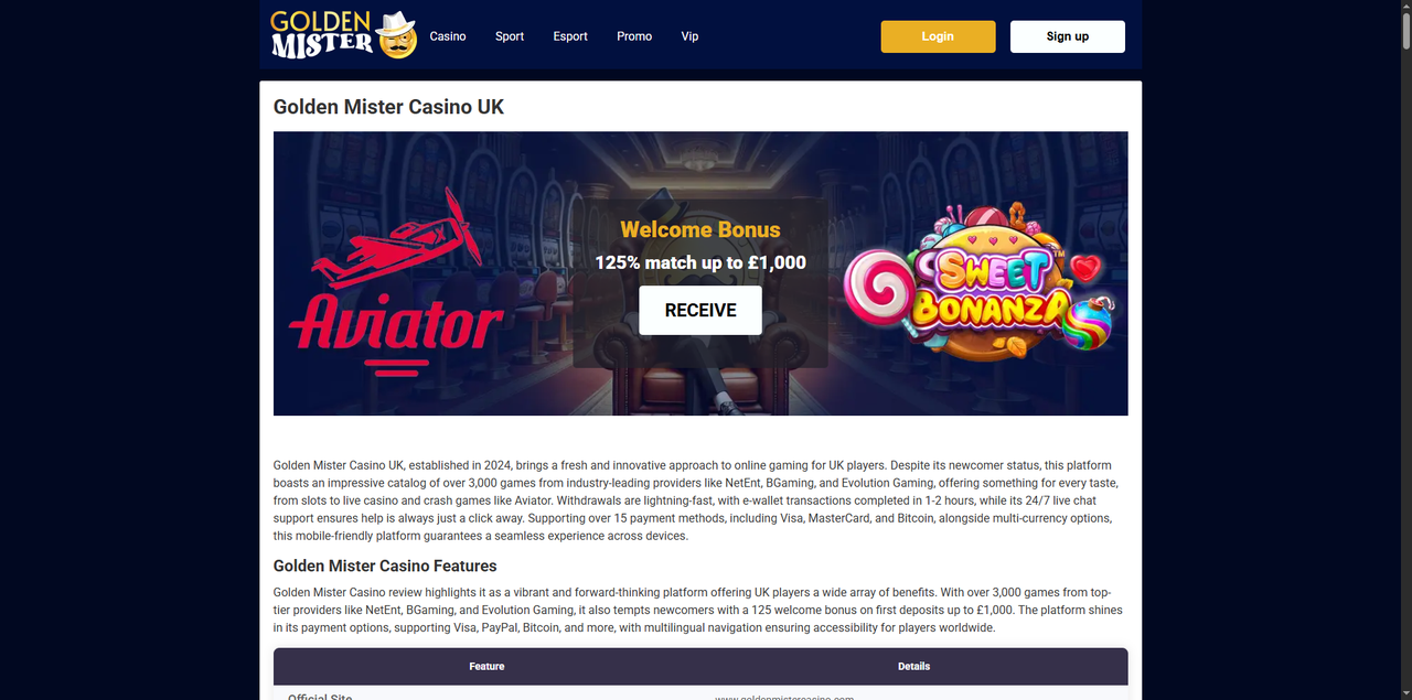 Golden Mister Casino UK 2026 – Honest Review & Player Guide Casino